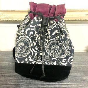 LUCKY BRAND Canvas Genuine Leather Backpack Bag